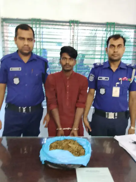 মাদকের বিরুদ্ধে জিরো টলারেন্স, সোনারগাঁয়ে ১ কেজি গাঁজাসহ পুলিশের খাঁচায় মাদক ব্যবসায়ী!